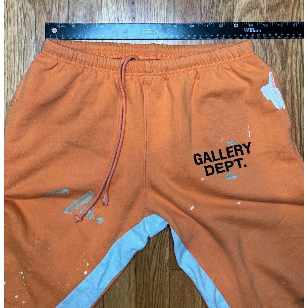 Gallery Dept Orange Flare Sweatpants Paint Splatter Graphic Size Large - Picture 5 of 6
